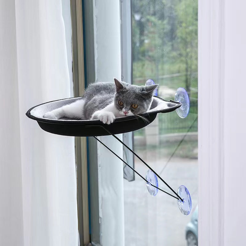 Sturdy pet cat window hanging hammock perch assembly hanging bed