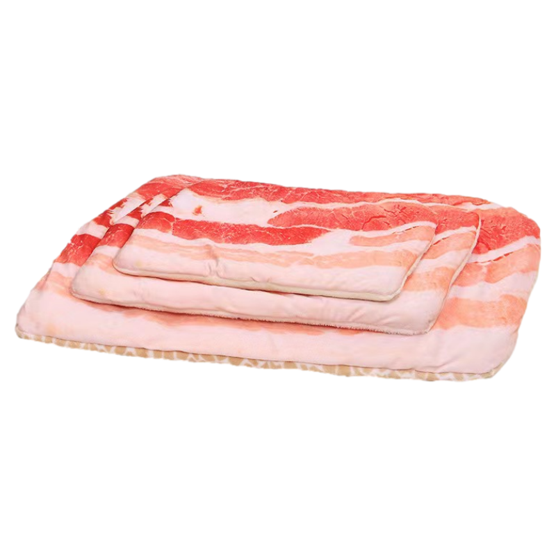 Soft Cat or Puppy Cushion Bed, Pizza/Avocado/Fried Egg/Toast/Ham Shape Pet Mattress Bed, for Cats & Small or Medium Dogs