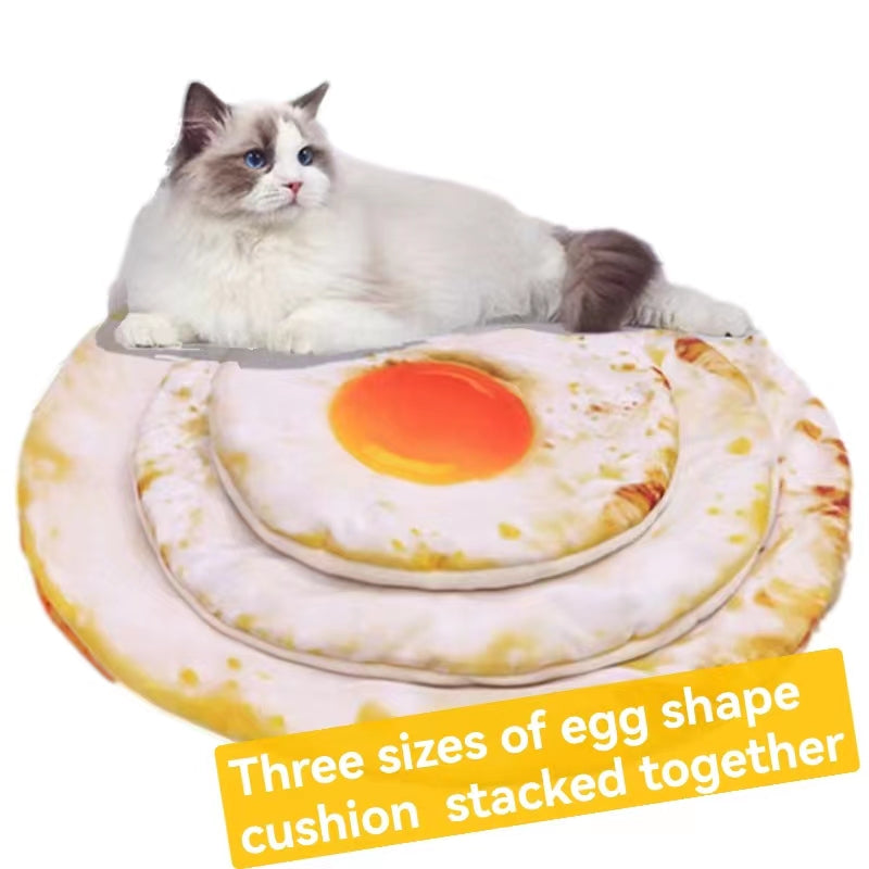 Soft Cat or Puppy Cushion Bed, Pizza/Avocado/Fried Egg/Toast/Ham Shape Pet Mattress Bed, for Cats & Small or Medium Dogs