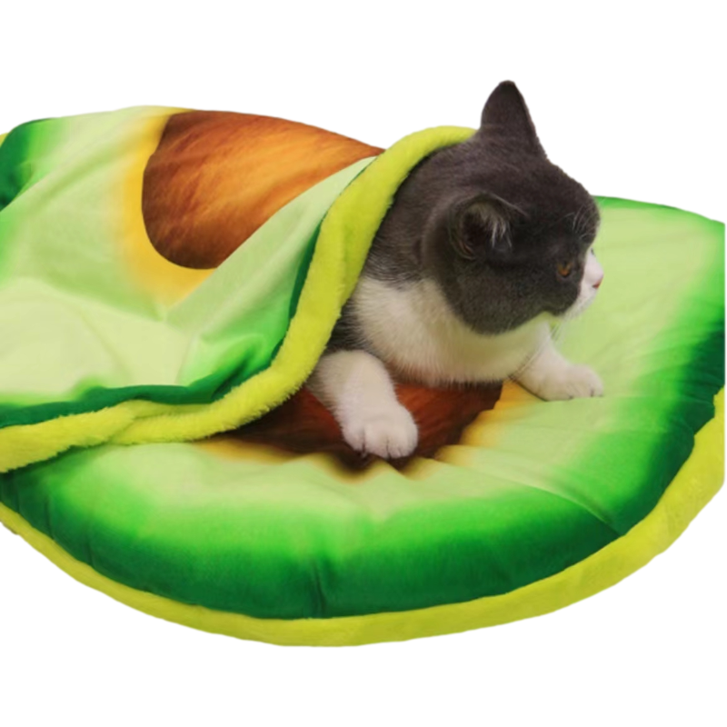 Soft Cat or Puppy Cushion Bed, Pizza/Avocado/Fried Egg/Toast/Ham Shape Pet Mattress Bed, for Cats & Small or Medium Dogs