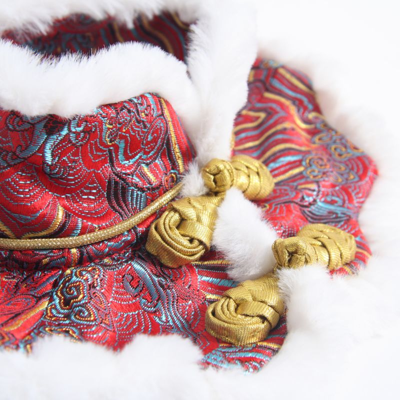 Dog Collar or Cat Collar with Ancient Chinese Traditional Style,  For Festival Occasion Dog or Cat Clothes Decoration, After Pet Surgery, Prevent Dogs from Biting & Scratching