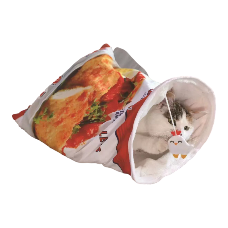 Cat Tunnel Bag Toy for Indoor Cats, Funny Portable Interactive Kitten Play Toy, Crinkle Paper Collapsible Cat Drill Sleeping Bag with Catnip Toy