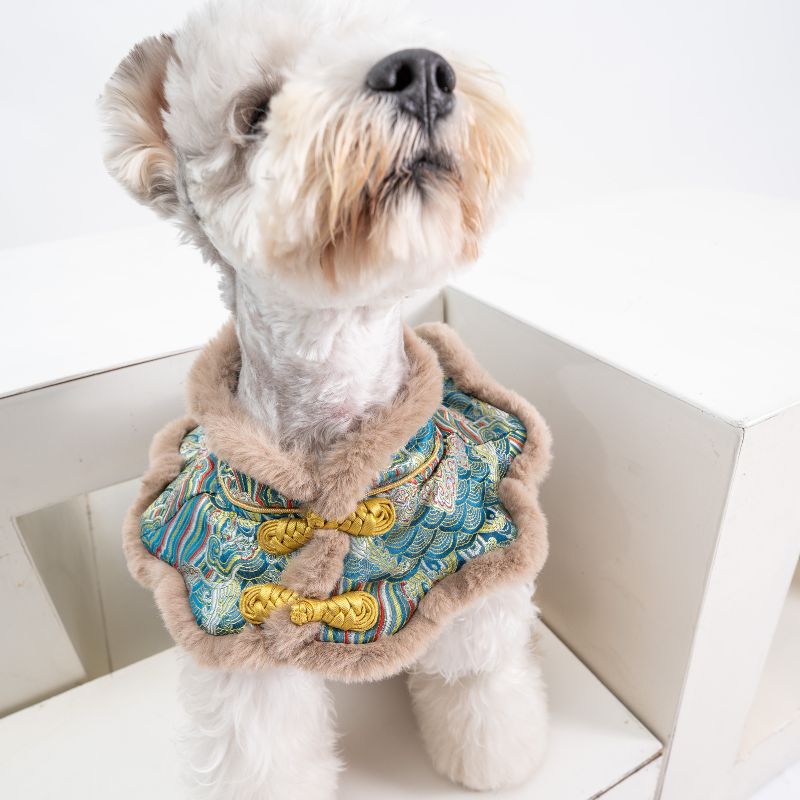 Dog Collar or Cat Collar with Ancient Chinese Traditional Style,  For Festival Occasion Dog or Cat Clothes Decoration, After Pet Surgery, Prevent Dogs from Biting & Scratching