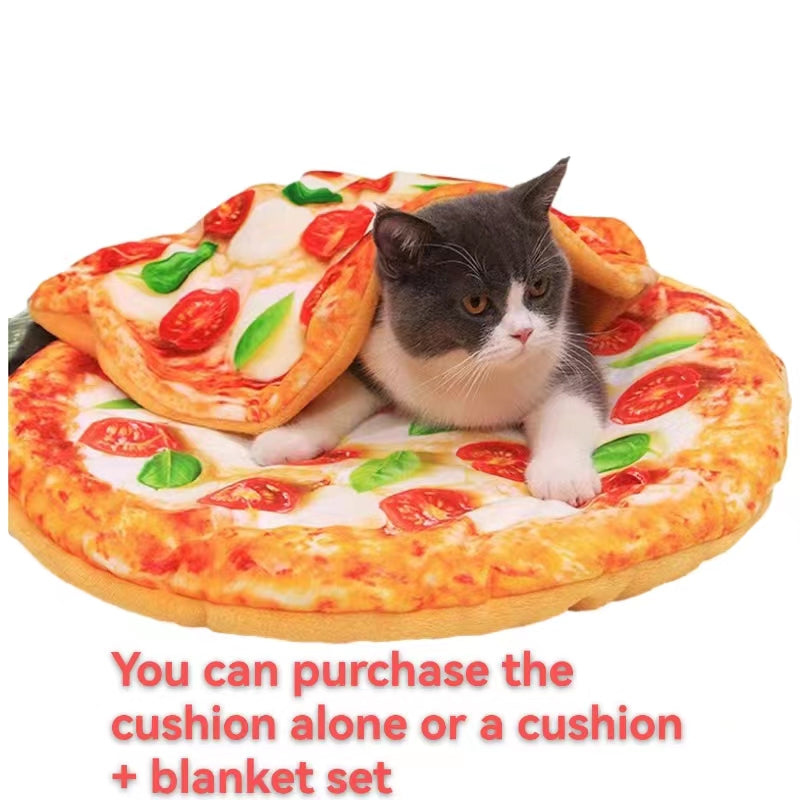 Soft Cat or Puppy Cushion Bed, Pizza/Avocado/Fried Egg/Toast/Ham Shape Pet Mattress Bed, for Cats & Small or Medium Dogs