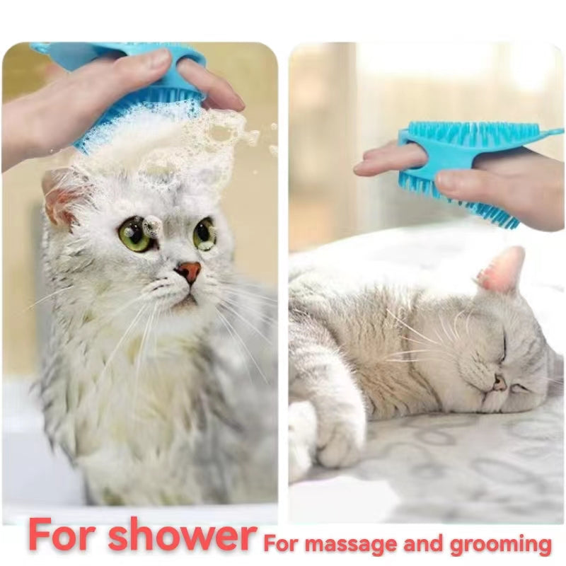 Cat/ Dog shower + massage brush （Two functions in one）