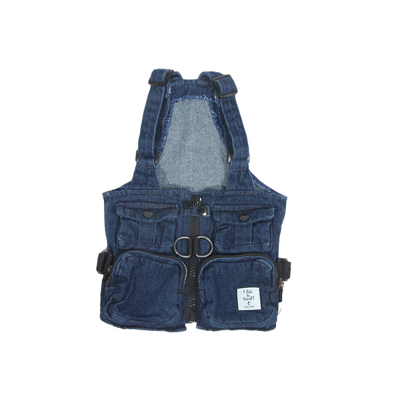 Blue Port Classic Coat: Dog /Cat Jeans Jacket Cool Denim Coat with Leash Set for Small Medium Large Dogs