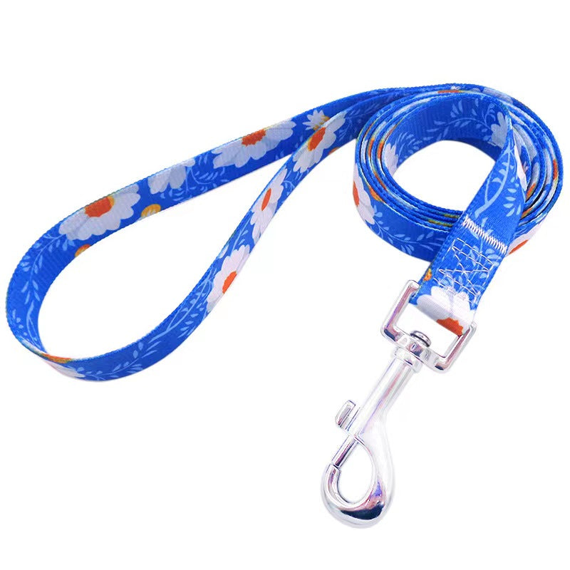 Dog Collar and Leash Set, Adjustable Pet Collar with colorful Bohemian Style or Folk Style for Small/ Medium/ Large Dogs